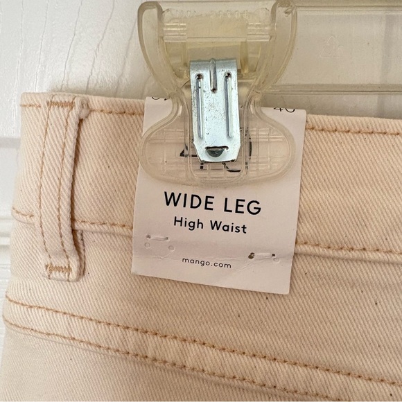 Mango Denim Wide Leg High Waist Jeans Size 40 US 8 NWT Cotton Blend - Picture 7 of 9